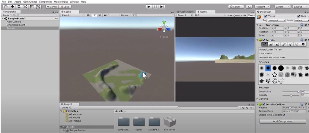 Create A Terrain, Add Trees And Grass In Unity